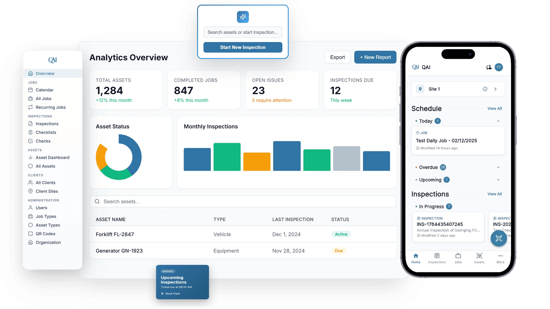 QAI Dashboard - Inspection & Asset Management